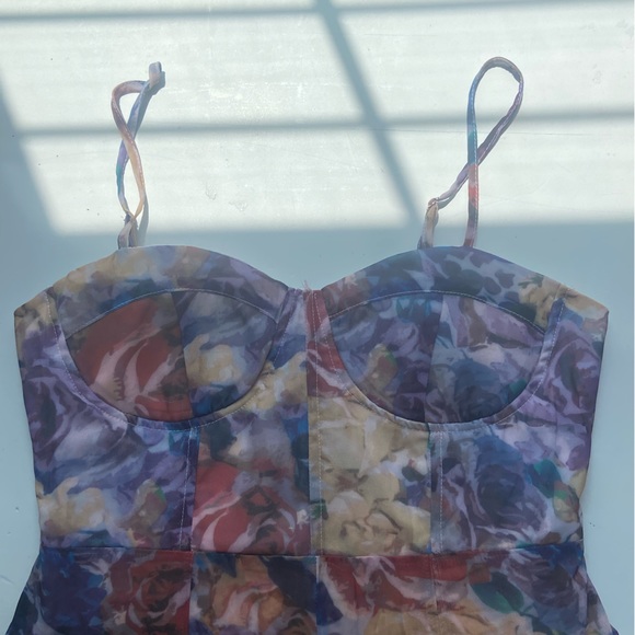 Floral Cider Leotard/ Mini Dress. - Picture 4 of 9